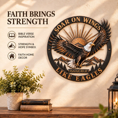 🦅“Soar on Wings Like Eagles” Christian Metal Wall Decor