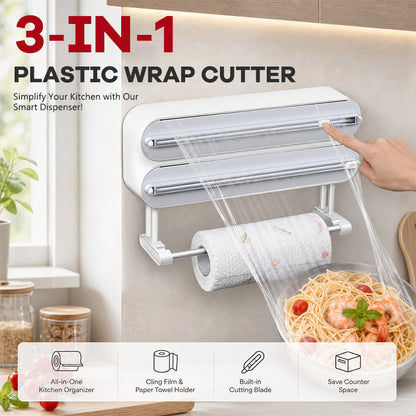 ✂️Kitchen Aluminum Foil Paper Plastic Wrap Storage Cutting Box 🍳