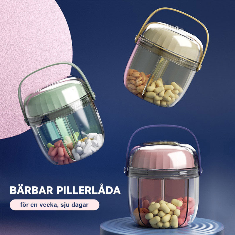 Bärbar pillerlåda för en vecka, sju dagar