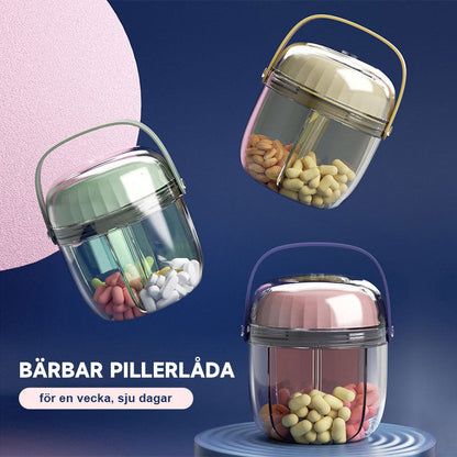 Bärbar pillerlåda för en vecka, sju dagar