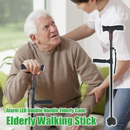 Larm LED Dubbelhandtag Äldrekäpp