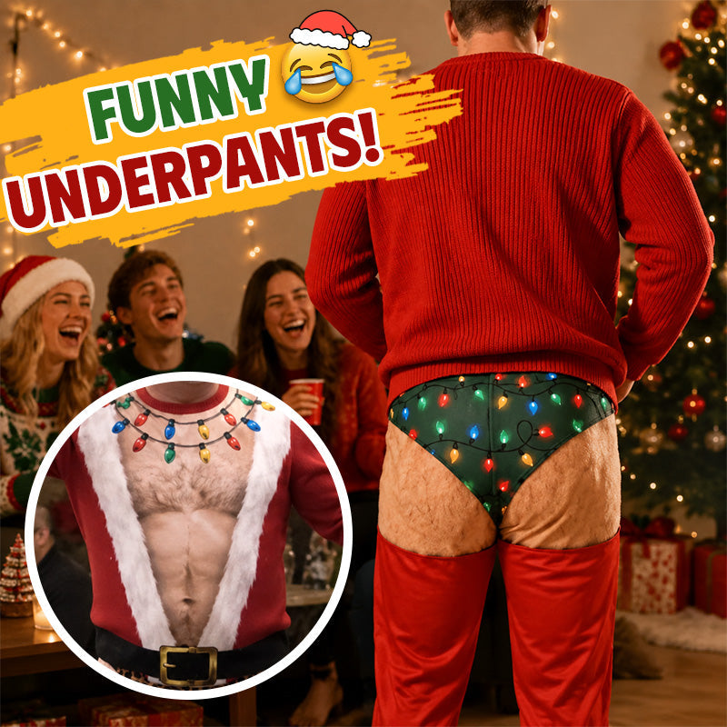 Funny Christmas Light Butt Pants 🎄
