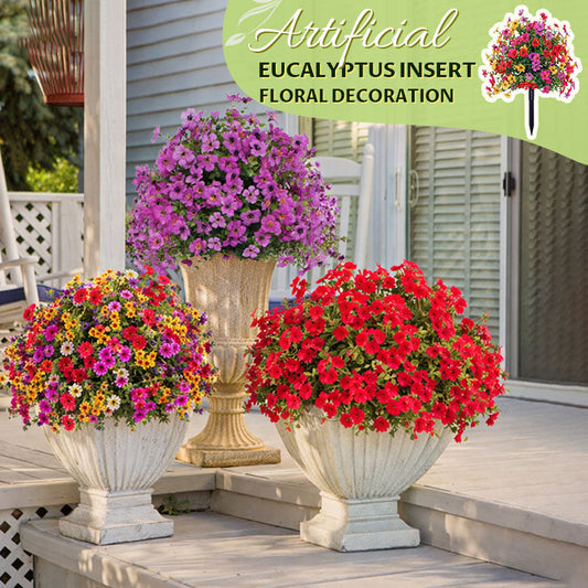 🌸Artificial Eucalyptus and Violet Ground-Insert Floral Decoration