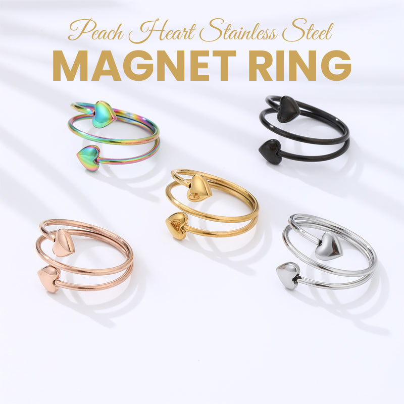 Hjärta Magnetring I Rostfritt Stål/Heart Shape Stainless Steel Magnetic Ring