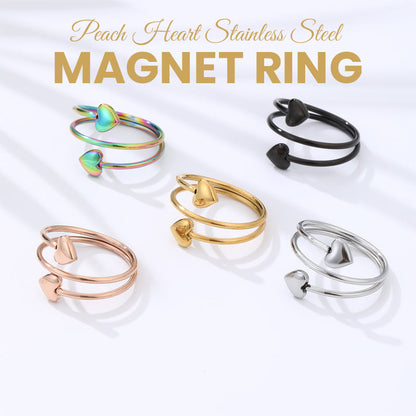 Hjärta Magnetring I Rostfritt Stål/Heart Shape Stainless Steel Magnetic Ring