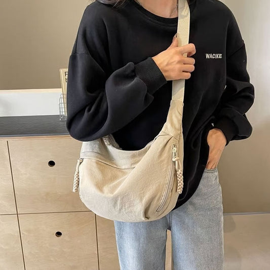 🔥🎒Dammode Enfärgad Nylon Crossbody-Väska