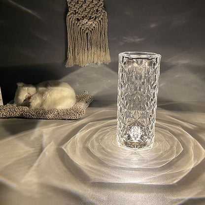 Led-lampa med kristallros som byter färg