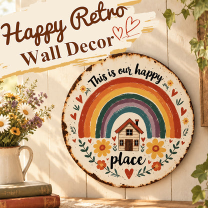 🌈Happy Little World Vintage Wall Sign