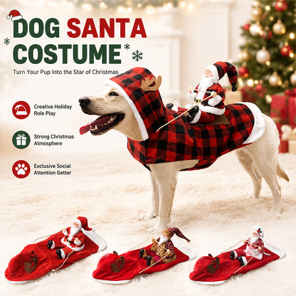 🎄 Santa Rider Pet Christmas Costume
