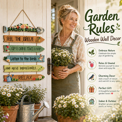 🏡 Rustic Wooden Garden Hanging Sign Wall Decor Plaque🌿