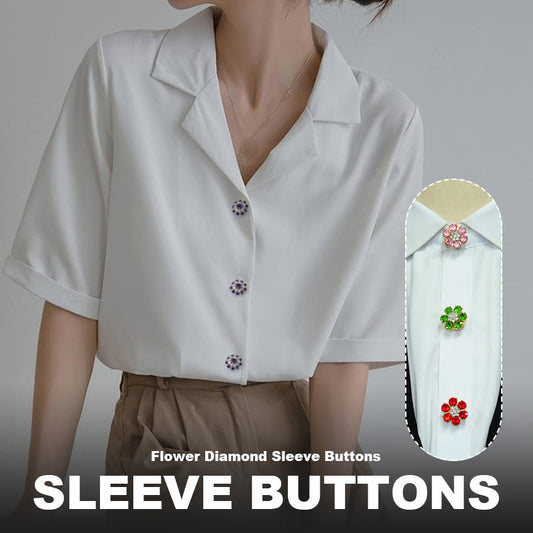 Blommiga diamantknappar på ärmarna
