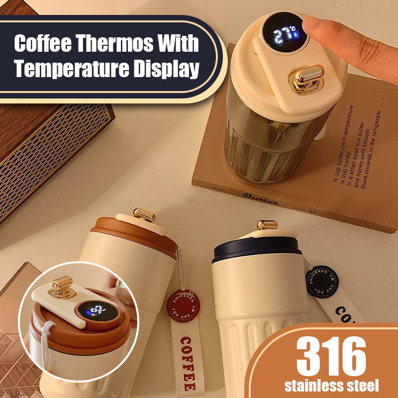 Kaffetermos med temperaturdisplay
