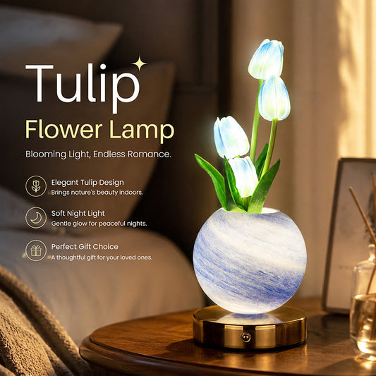 🌷Dreamy Tulip Orchid Night Light Romantic Bedside Lamp
