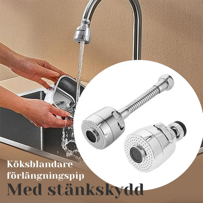 Kökskran förlängningsmunstycke med stänkskydd