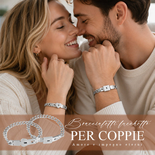 💞Couples’ Titanium Steel Bracelets with Heart-Shaped Padlocks🗝️