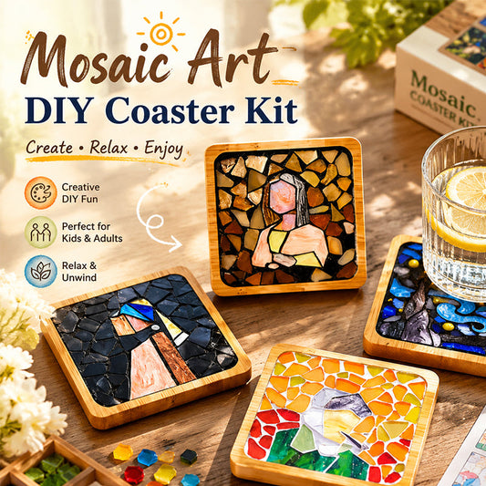 🎨DIY Mosaic Coaster Set – World-Famous Paintings Series: Handcrafted Creative Decal Artwork