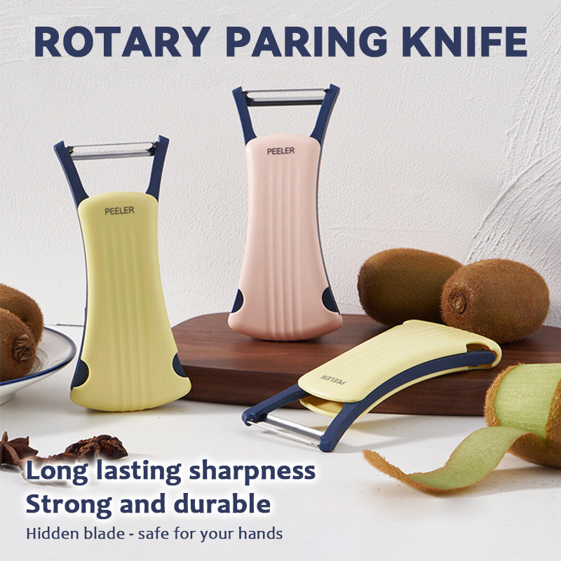 🥔 Multifunktionell roterande skalkniv i rostfritt stål | Enkel skalning av mjuka och hårda frukter & grönsaker 🍎