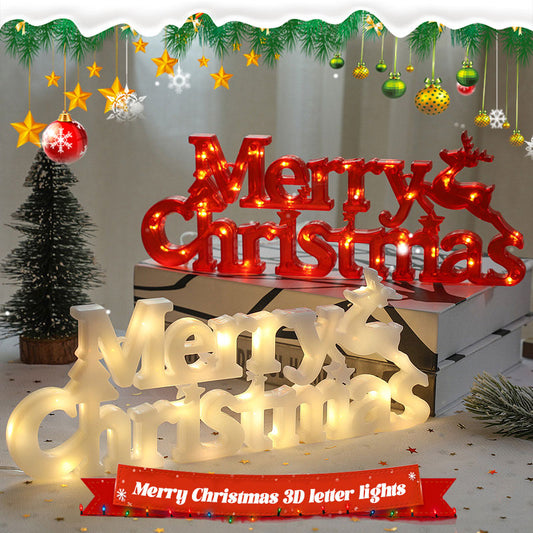 God Jul 3D Bokstavsbelysning/Merry Christmas 3D Letter Lights