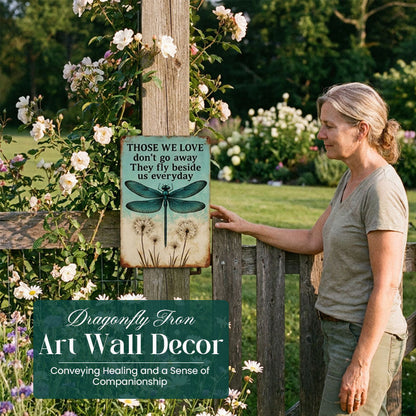 🦋 Dragonfly Memorial Metal Wall Art – A Thoughtful Sympathy Gift for Garden & Home