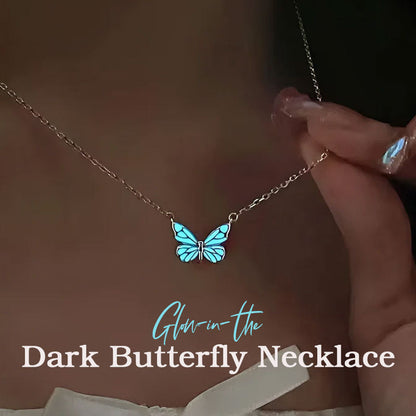 🦋 Glow-in-the-Dark Fjärilshalsband | Lys upp din unika charm 🦋