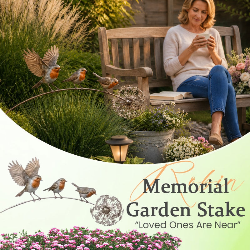 🕊️Robin Memorial Garden Stake – “Loved Ones Are Near”❤️