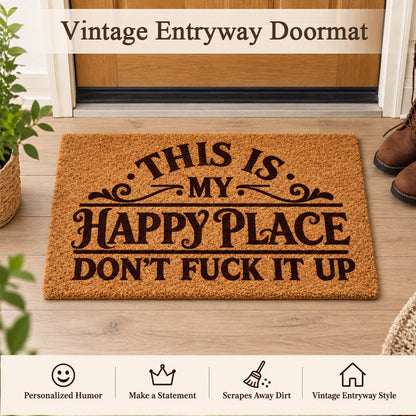 😏Happy Place Vintage Entryway Doormat