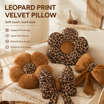 🐆🎀Leopard Print Bowknot Throw Pillow– Perfect for sofas, beds & boho decor ✨