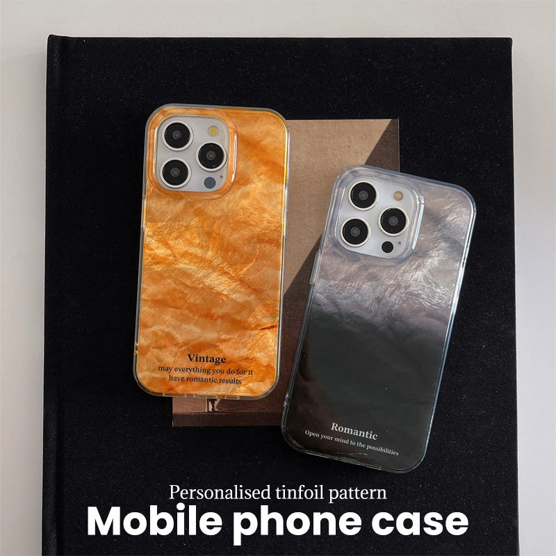 Kreativt Personligt Mobilfodral Av Högklassigt Stanniolmönster