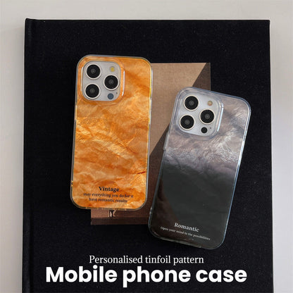 Kreativt Personligt Mobilfodral Av Högklassigt Stanniolmönster