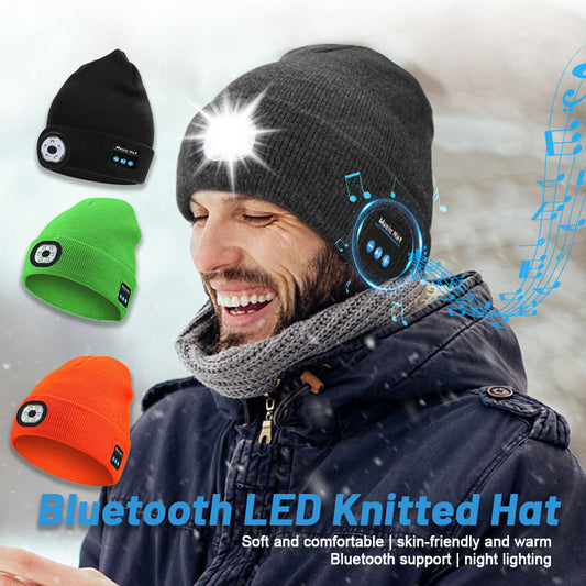 Bluetooth LED stickad mössa