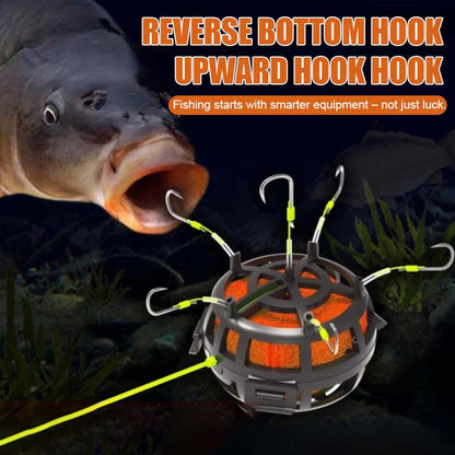 Bur med inverterad botten och uppåtriktad betesbur Krok