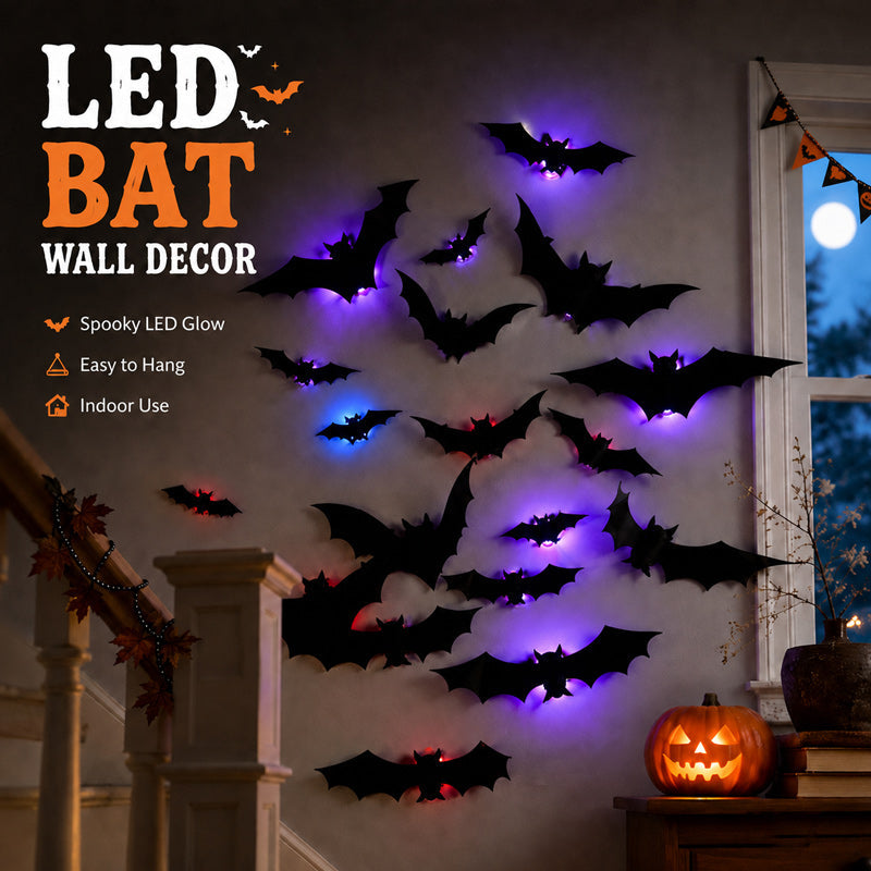 🦇 Halloween 3D Lighted Bats