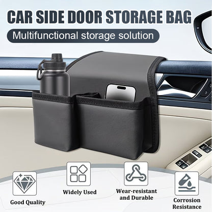 Car Side Door Storage Bag, Multi-functional Phone Key Holder, Foldable Cup Holder, Car Window Hanging Pouch