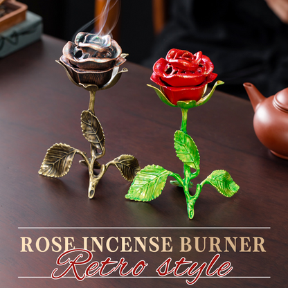 🌹💕 Vintage Rose Incense Burner – A Thoughtful Gift for Meditation & Relaxation Lovers ✨🕯️