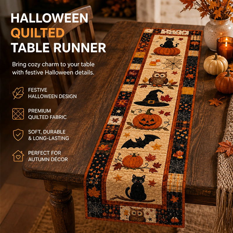 🎃 Halloween Quilted Table Runner – Cozy Fall Decor in Seconds