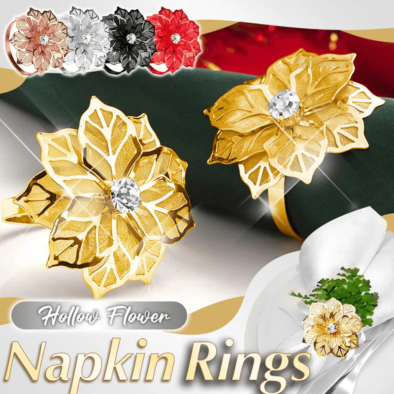 Servettringar med ihåliga blommor