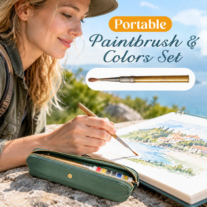 🎨Portable Paintbrush and Colors Set