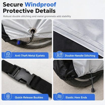 🚲Waterproof Bike Cover for 1–2 Bikes – Windproof Outdoor Protection