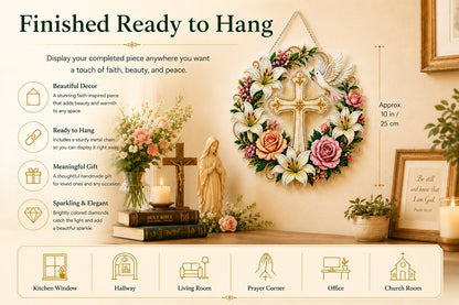 ✝️🕊️Christian Cross & Dove Diamond Art Hanging Ornament Kit