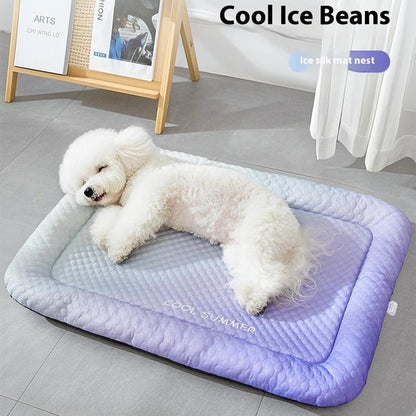🧊Ice Silk Pet Cooling Mat – Breathable Summer Cooling Bed for Dogs & Cats