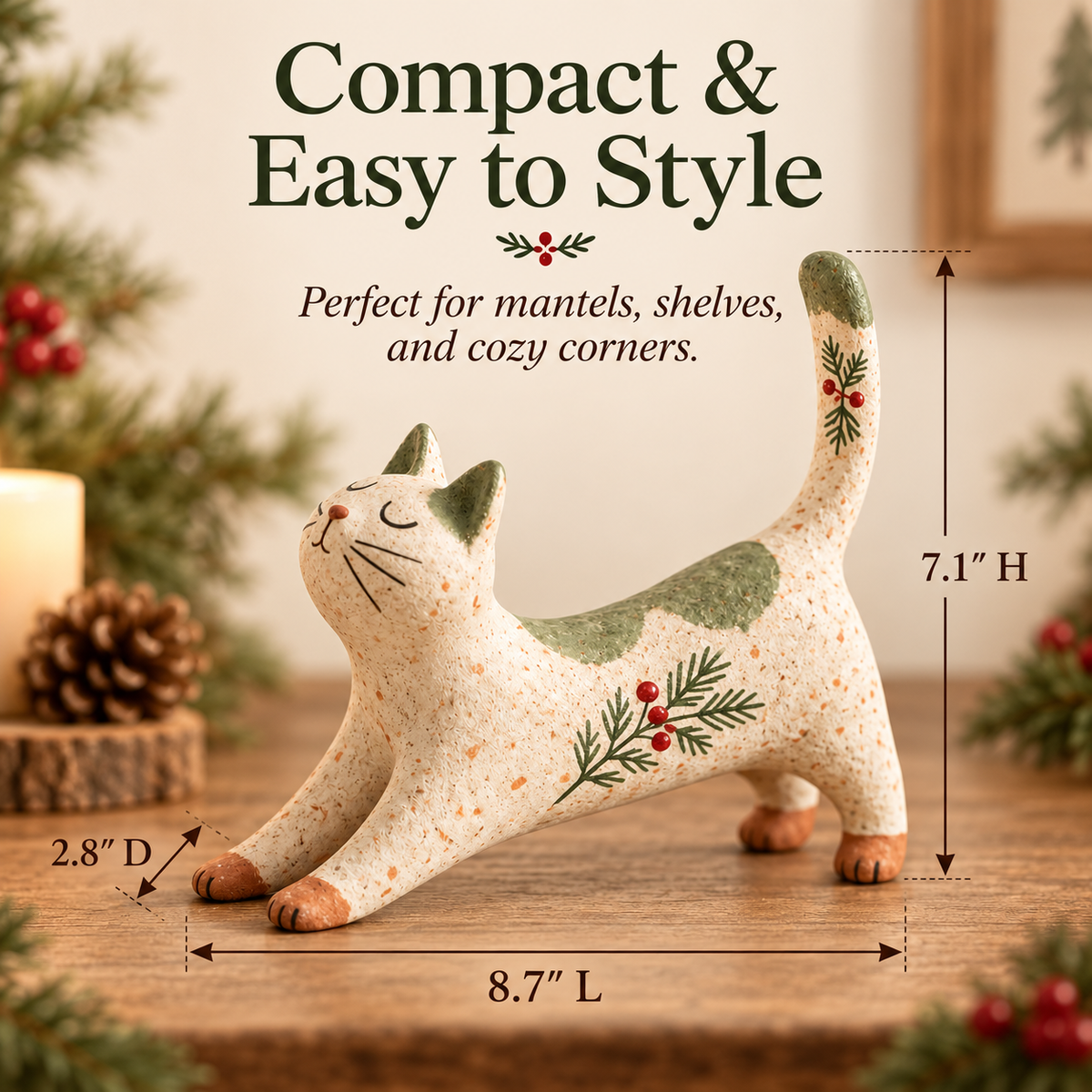 🐾Woodland Christmas Cat Figurine