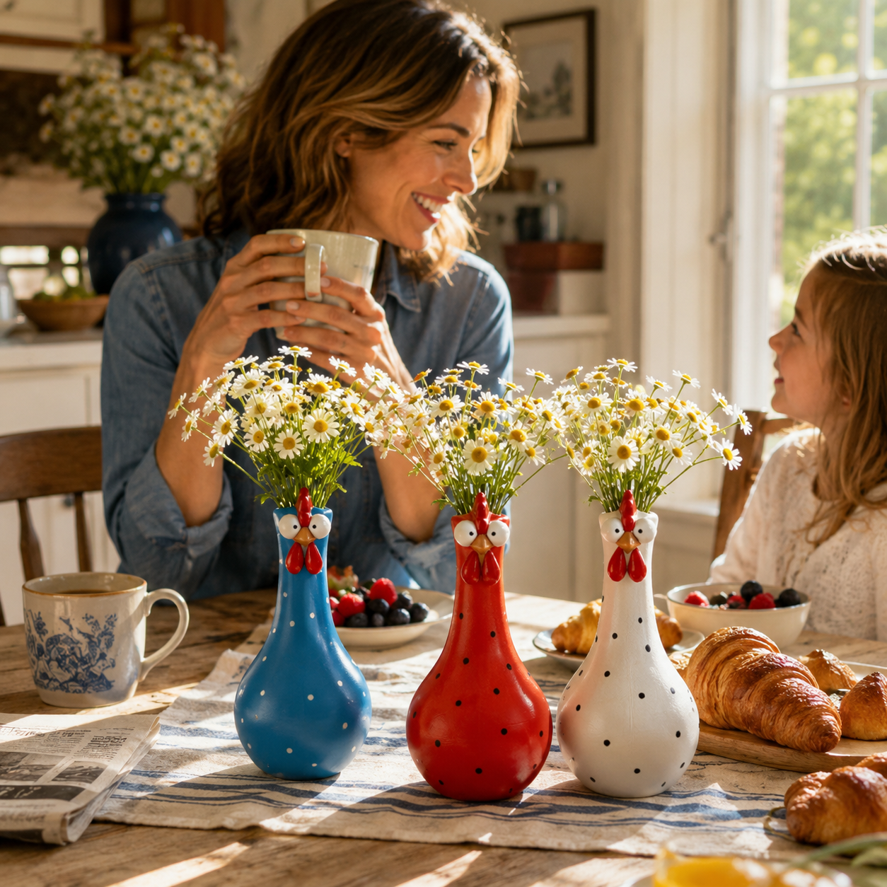 Cluck & Bloom-Whimsical Chicken Flower Vase
