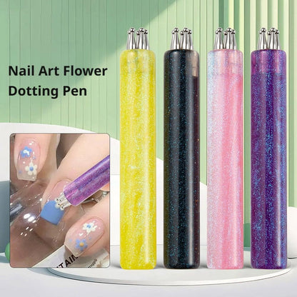 🌸5 Petal Flower Nail Dotting Pen
