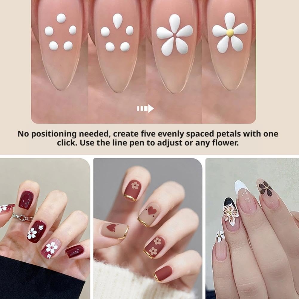 🌸5 Petal Flower Nail Dotting Pen