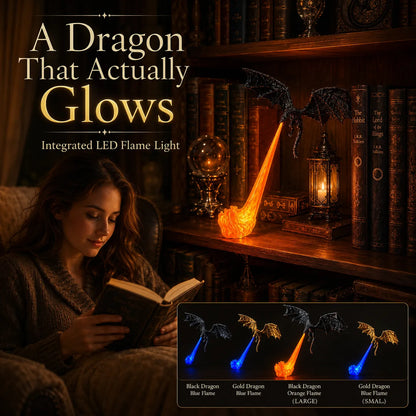 🐉 Dragon Bookshelf Nook Light — 3D Fire-Breathing Fantasy Shelf Decor 🔥