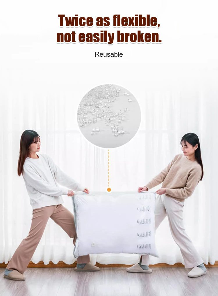 Återanvändbara förvaringspåsar med vakuumfri kompression