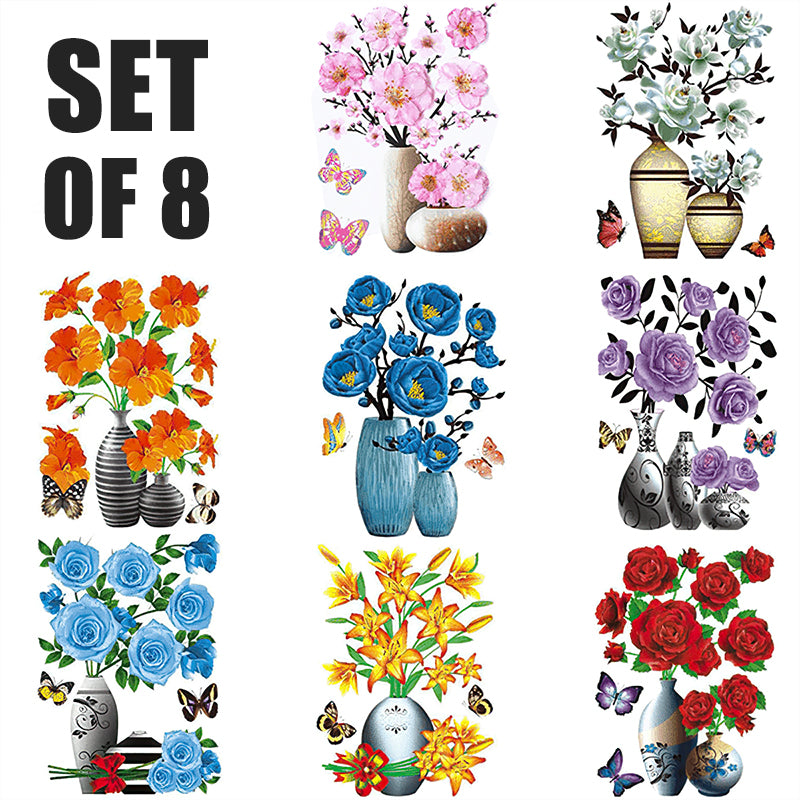 Väggklistermärke med 3D-simulering av vas