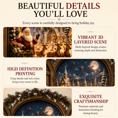 🎄Santa’s Secret Window Light – 3D Lighted North Pole Christmas Wall Decor🎅