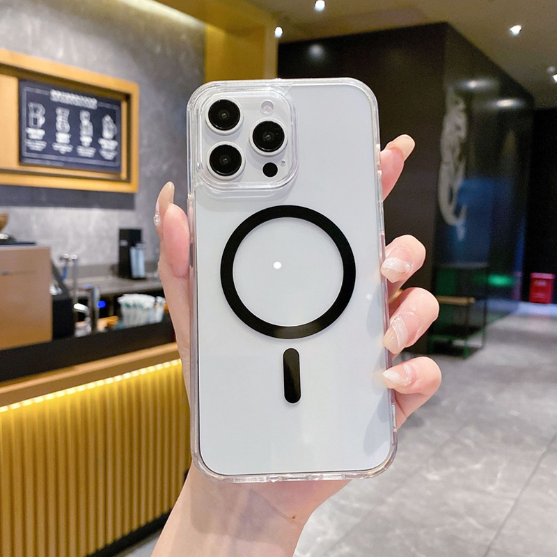 Transparent magnetiskt mobilskal med mjuka kanter