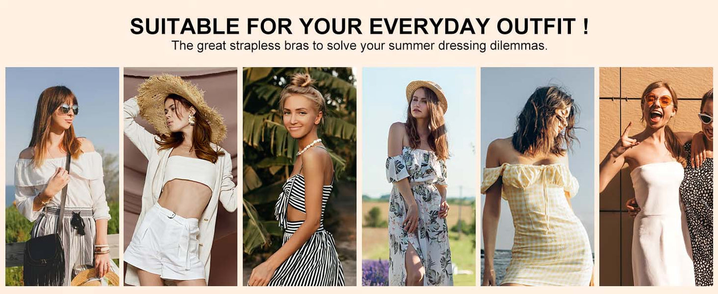 🔥Sista dagen ❤️Sömlös, axelbandslös behå med knäppning fram